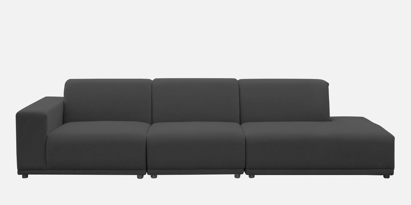 Adam Fabric RHS Sectional Sofa (3 + Lounger) In Charcoal Grey Colour