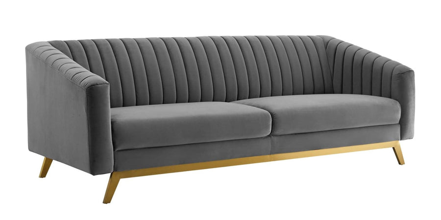 Grammy Velvet 3 Seater Sofa In Davy Grey Colour - Febonic Living