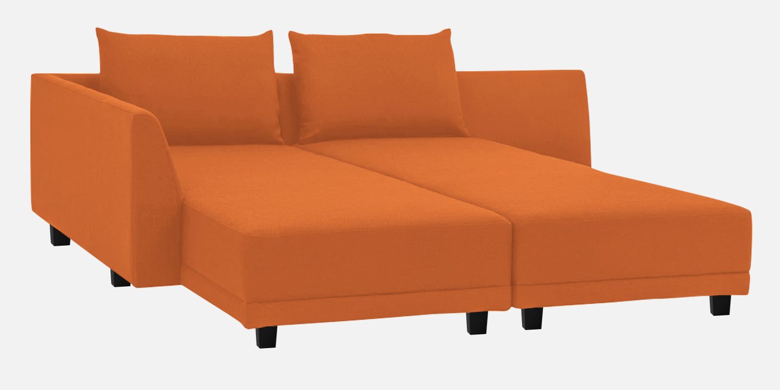 Ira Fabric RHS 6 Seater Sofa Cum Bed In Vivid Orange Colour