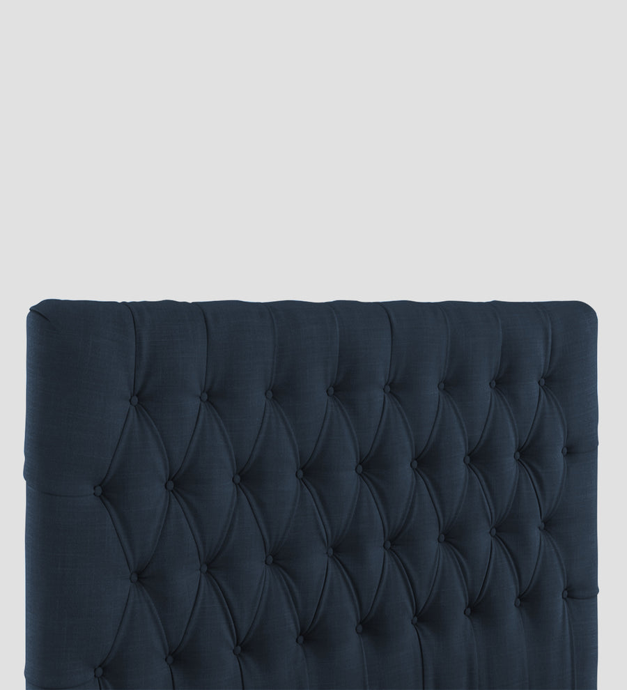 Isko Fabric Upholstered King Size Bed In Denim Blue Colour With Box Storage - Febonic Living