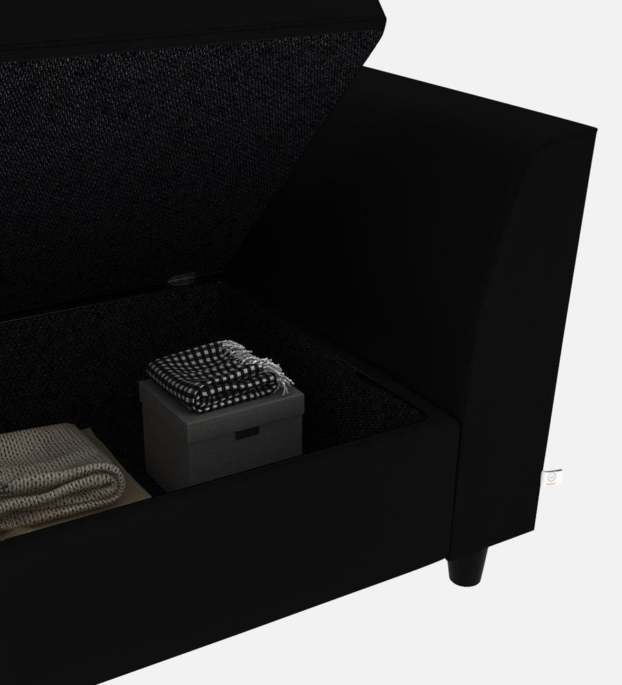 Bristo Velvet 1 Seater Sofa In Adam Black Colour With Storage - Febonic Living