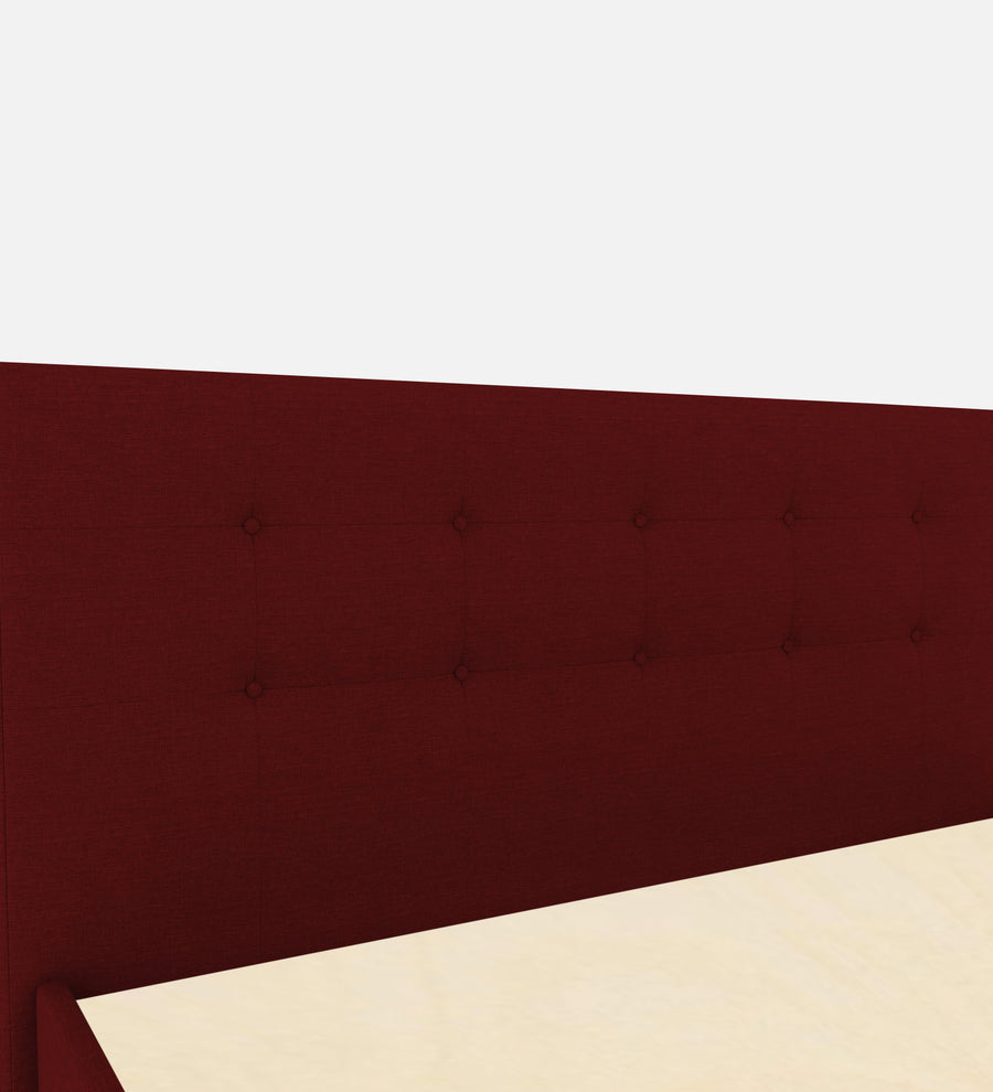 Lido Fabric Upholstered Queen Size Bed In Blood Maroon Colour With Drawer Storage - Febonic Living
