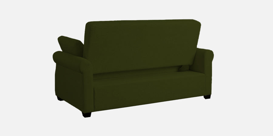 Fornia Fabric 3 Seater Pull Out Sofa Cum Bed In Olive Green Colour - Febonic Living