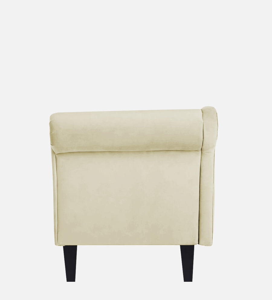Rana Velvet Lhs Chaise Lounger In Warm White Colour - Febonic Living