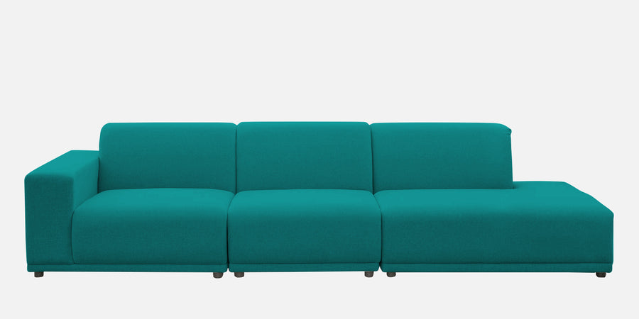 Adam Fabric Rhs Sectional Sofa 3 Ottoman Lounger In Sea Green Colour - Febonic Living