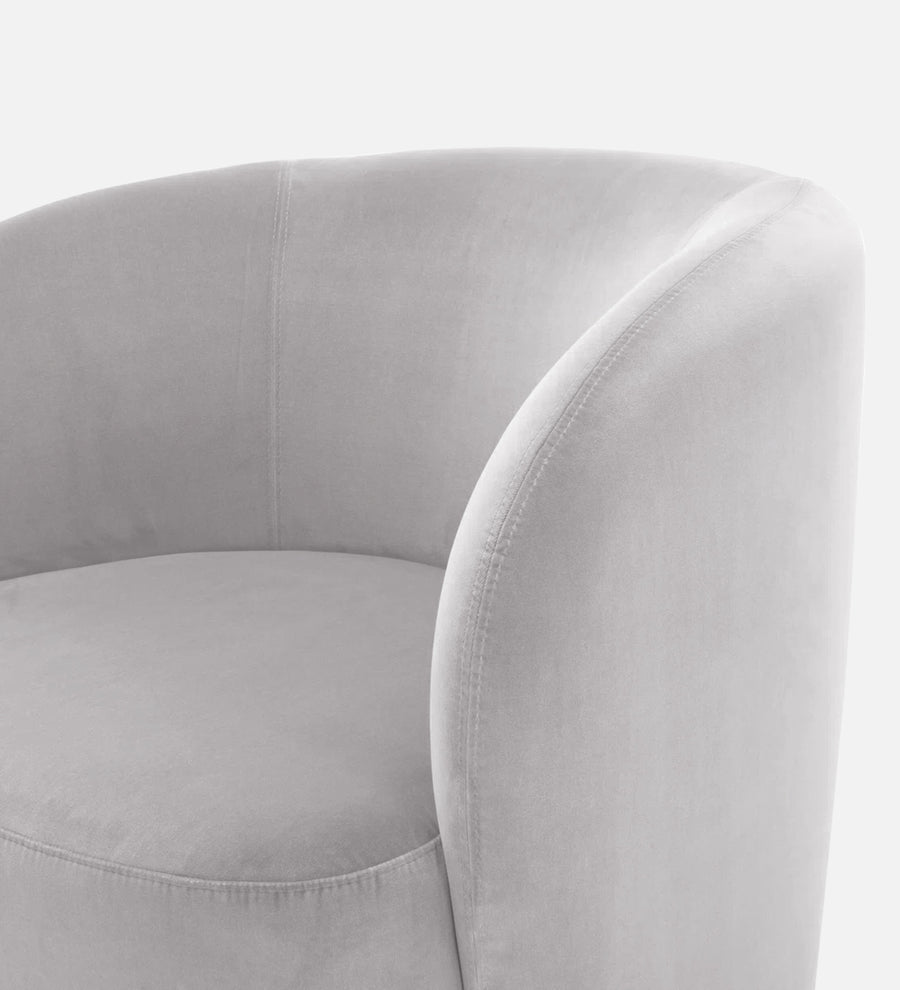 Lucky Velvet Lounge Chair In Concrete Grey Colour - Febonic Living