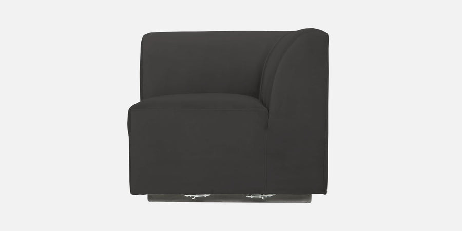 Bufa Velvet Rhs Sectional Sofa In Hory Grey Colour With Ottoman - Febonic Living