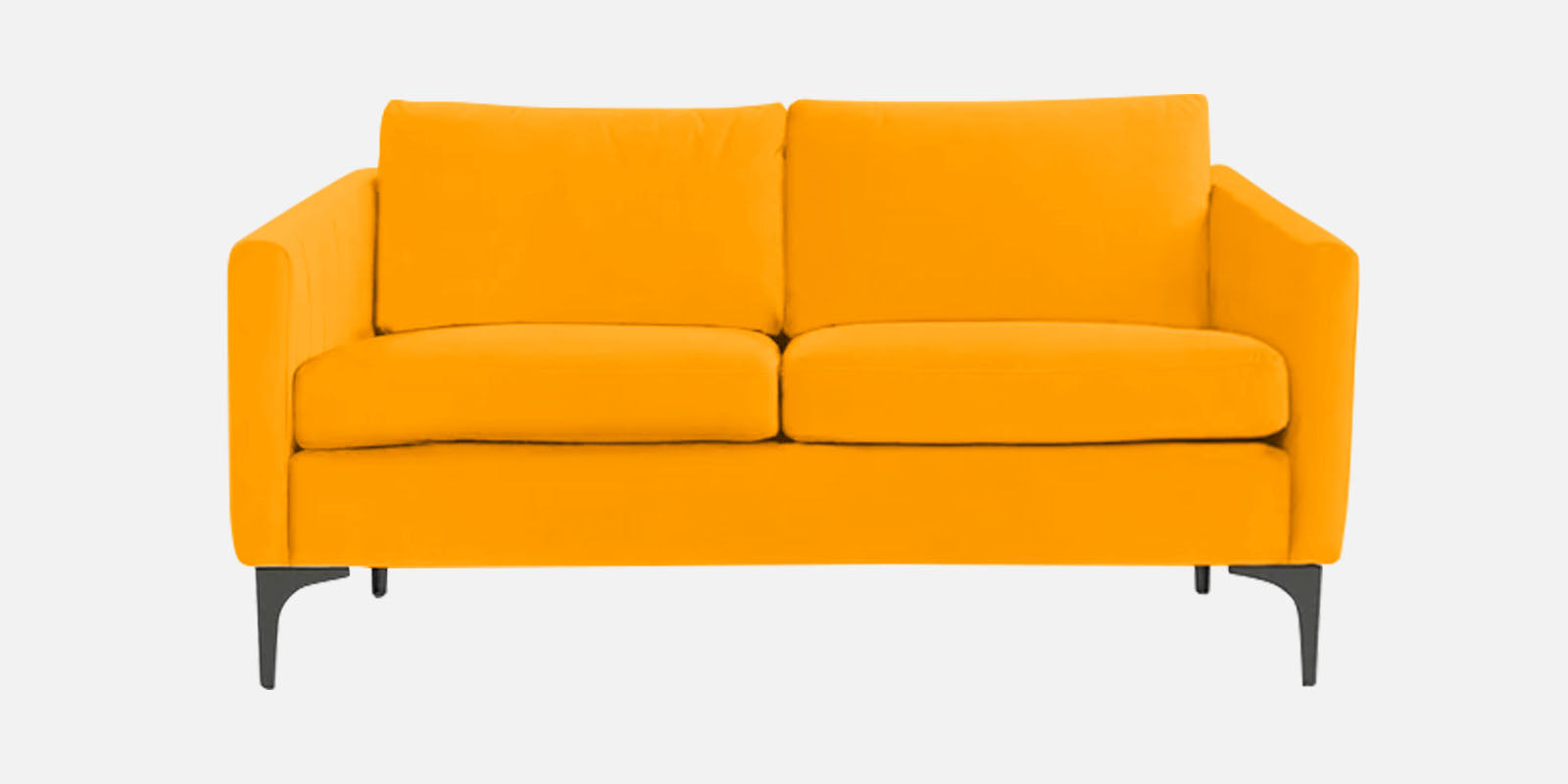 Haru Velvet 2 Seater Sofa in Saffron yellow Colour