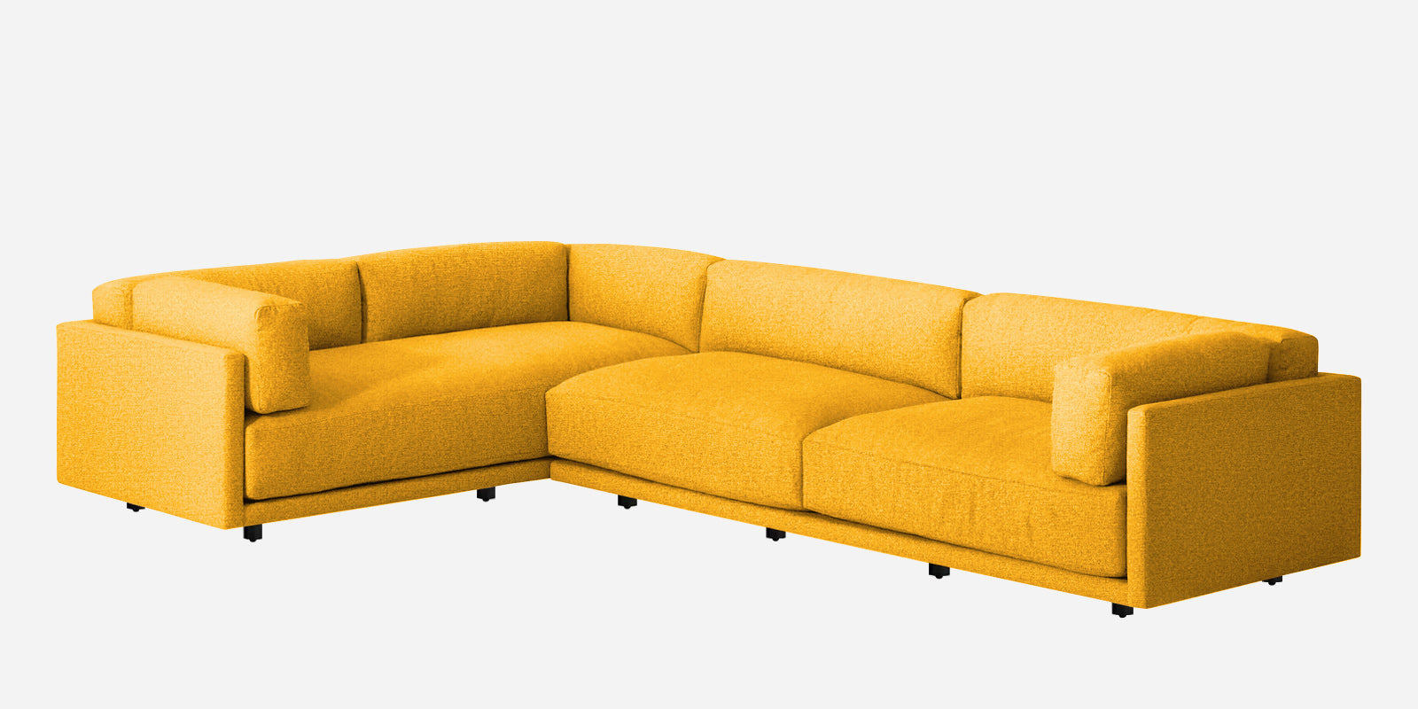 Nixon Fabric 6 Seater LHS Sectional Sofa In Bold Yellow Colour