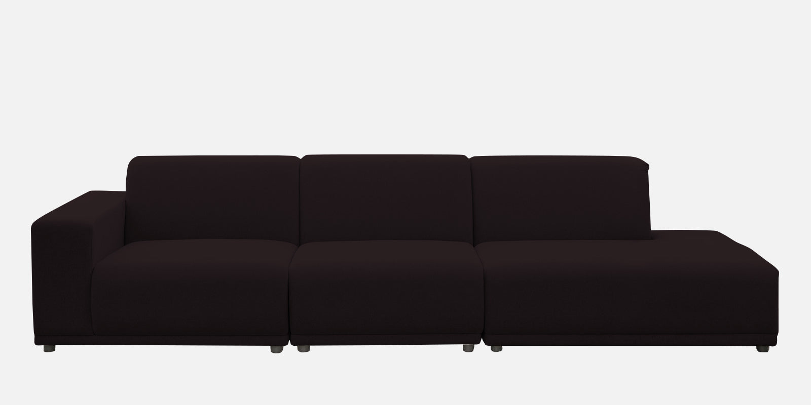 Adam Fabric RHS Sectional Sofa (3 + Lounger) In Cara Brown Colour