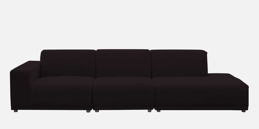 Adam Fabric Rhs Sectional Sofa 3 Ottoman Lounger In Cara Brown Colour - Febonic Living