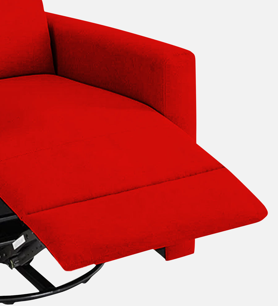 Zura Fabric 1 Seater Rotating Motorized Recliner In Ruby Red Colour - Febonic Living