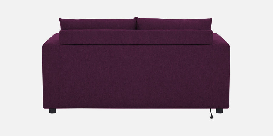Roman Fabric 3 Seater Foldable Sofa Cum Bed In Greek Purple Colour With Usb Port - Febonic Living