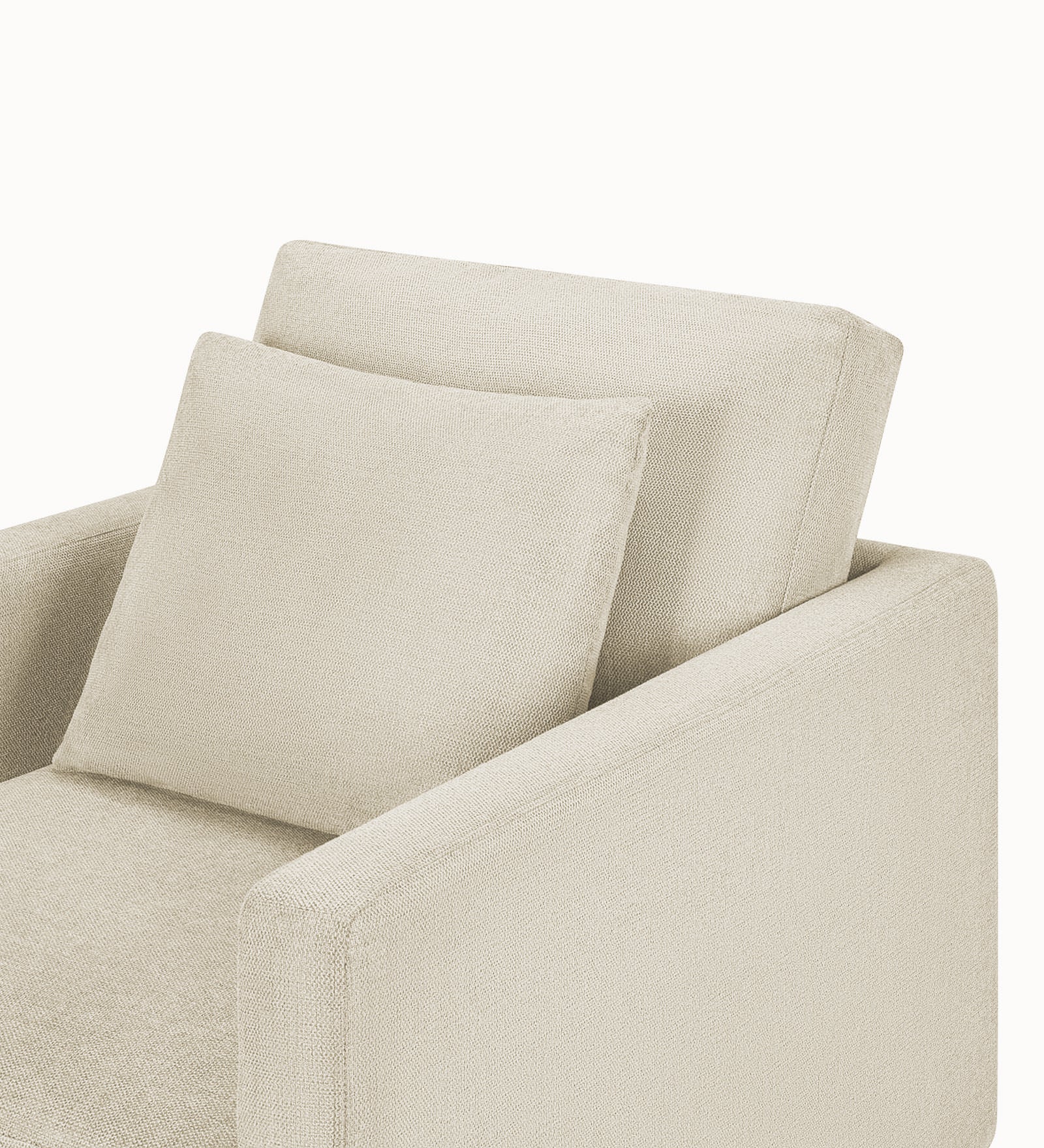 Kera Fabric 1 Seater Sofa in Ivory Cream Colour