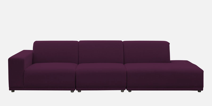 Adam Fabric Rhs Sectional Sofa 3 Ottoman Lounger In Greek Purple Colour - Febonic Living