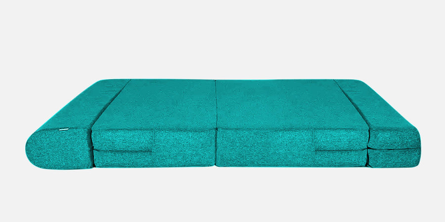 Fleepy Fabric 2 Seater Foldable Sofa Cum Bed In Sea Green Colour - Febonic Living
