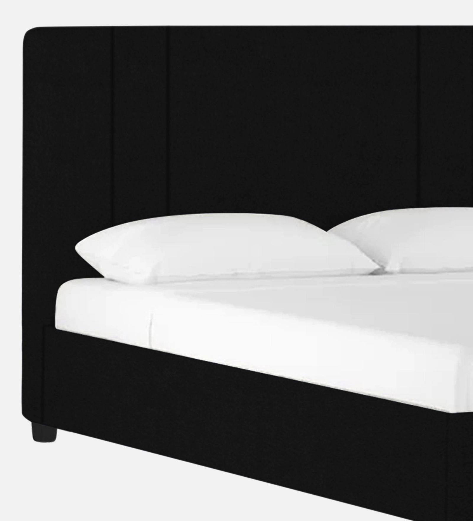 Asyra Fabric King Size Bed in Adam Black Colour With Storage