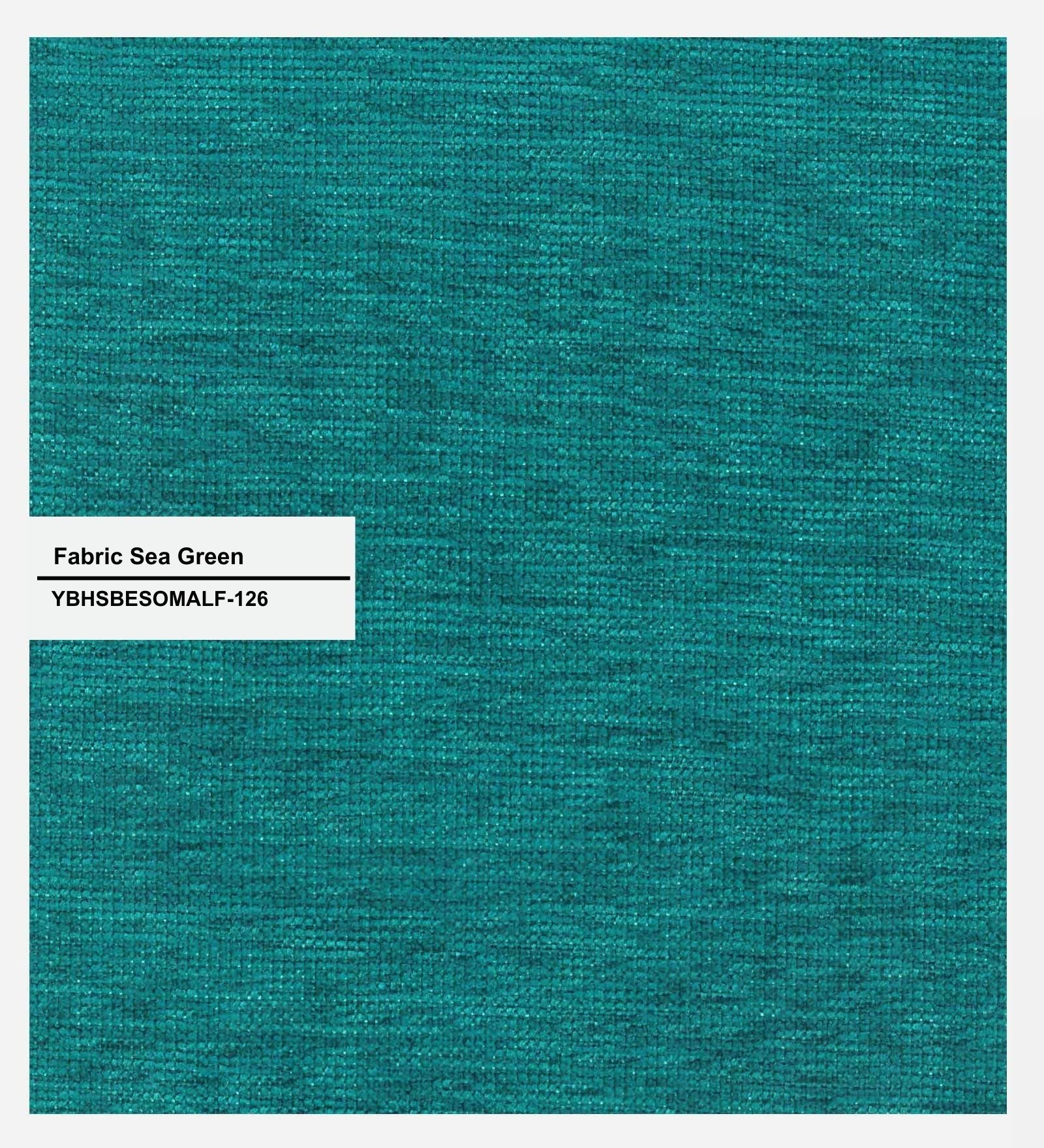 Catla Fabric Queen Size Bed In Sea Green Colour