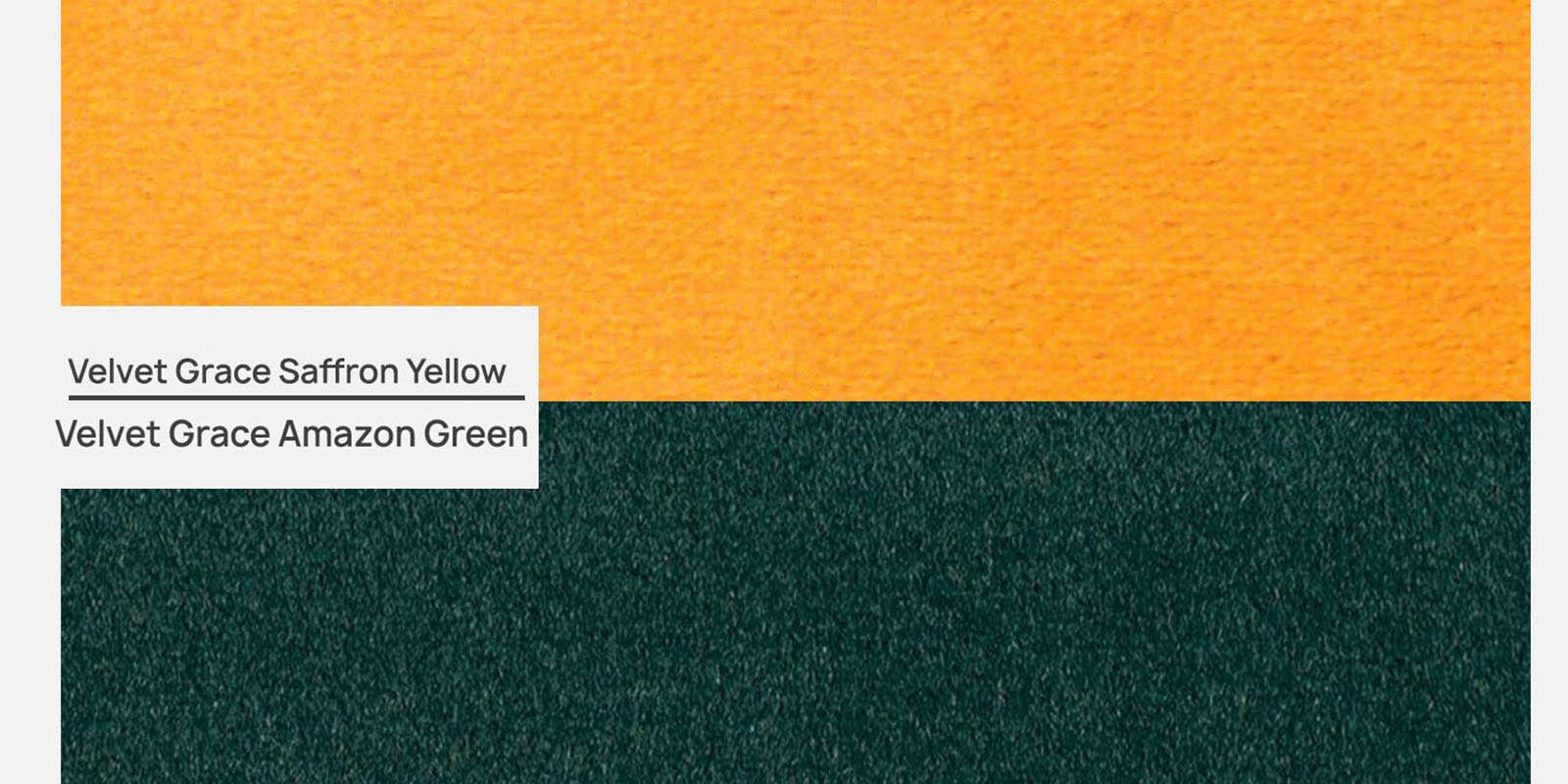 Visky Velvet 3 Seater Sofa in Saffron Yellow-Amazon Green Colour