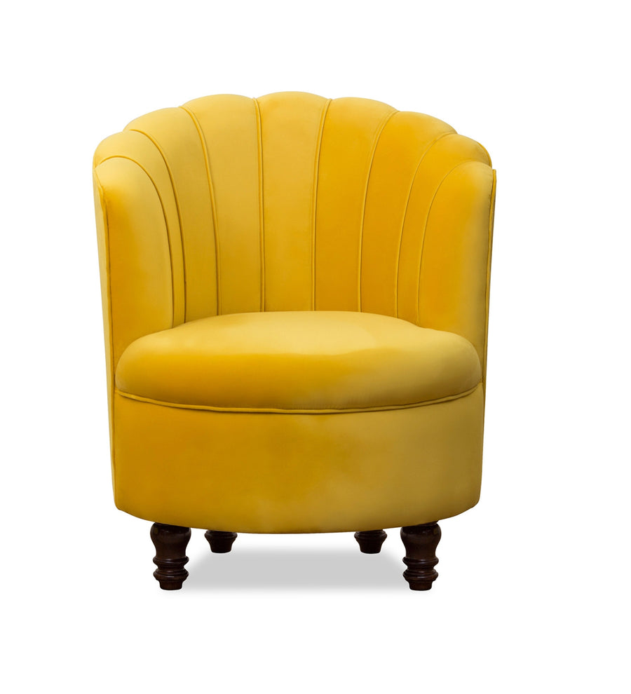 Clark Velvet Slipper Chair In Turmeric Yellow Colour - Febonic Living