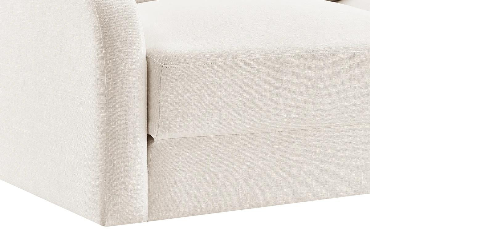 Rosa Fabric 3 Seater Convertable Sofa Cum Bed In Ivory Cream Colour