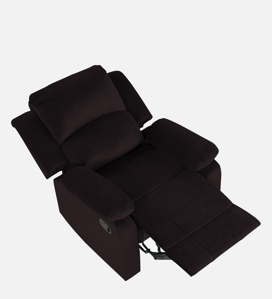 Henry Fabric 1 Seater Motorized Recliner In Cara Brown Colour - Febonic Living
