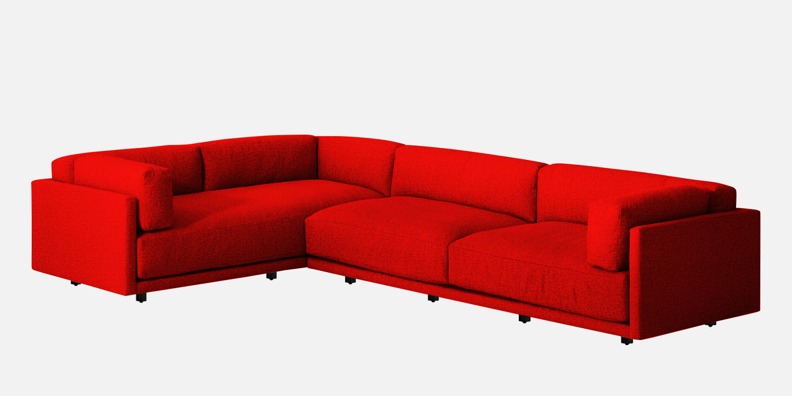 Nixon Fabric 6 Seater LHS Sectional Sofa In Ruby Red Colour