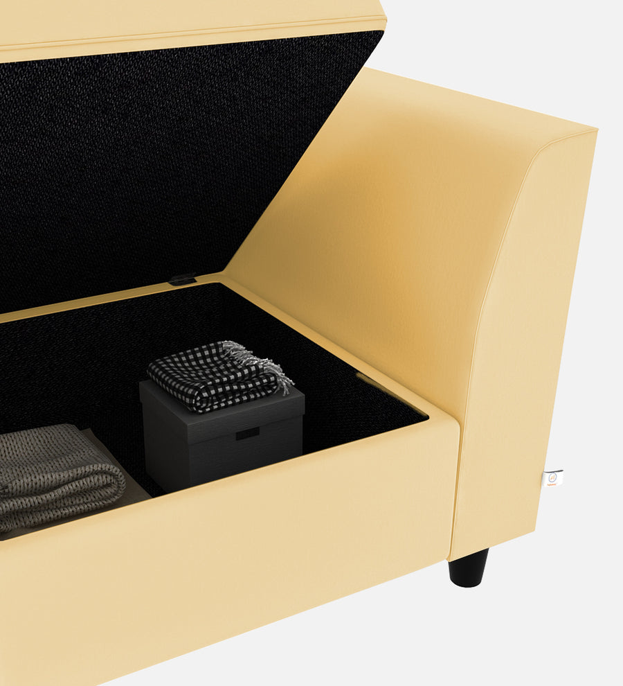 Bristo Velvet 1 Seater Sofa In Sandy Beige Colour With Storage - Febonic Living