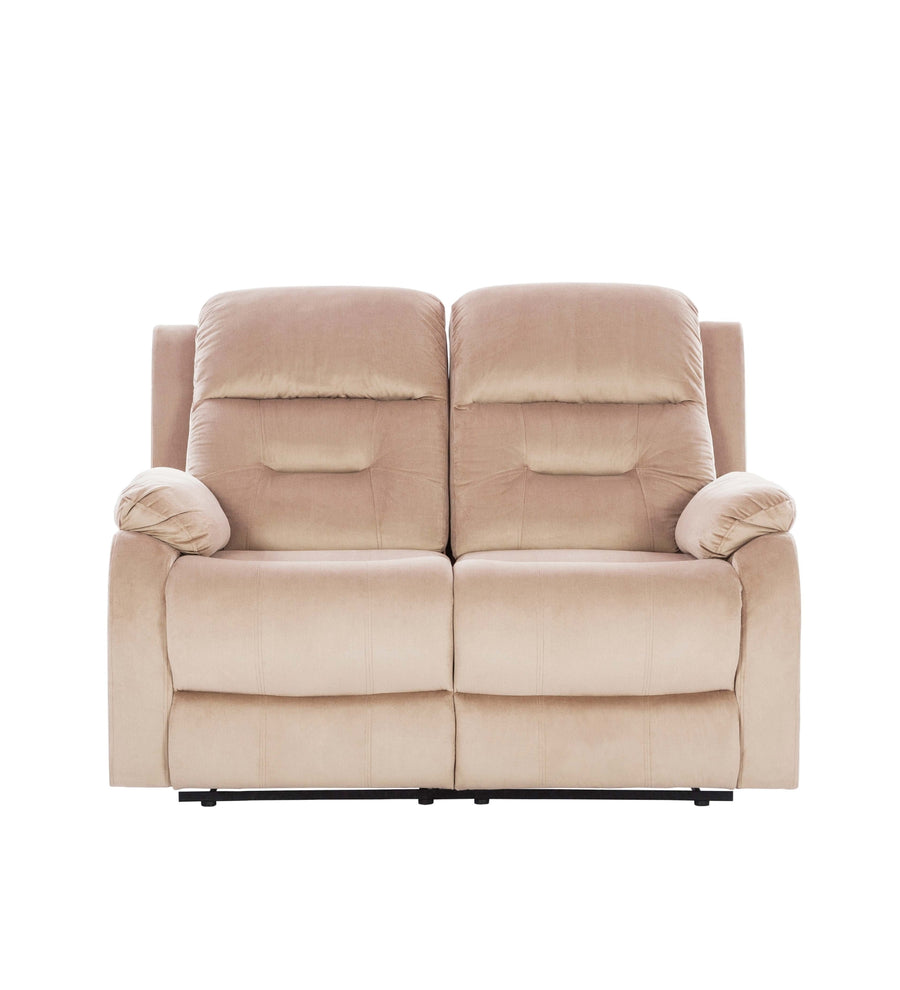 Yama Velvet 2 Seater Motorized Recliner In Camel Beige Colour - Febonic Living