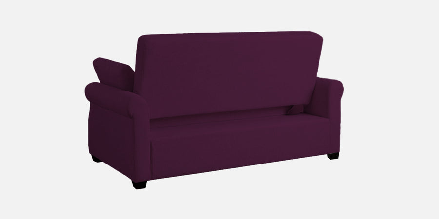 Fornia Fabric 3 Seater Pull Out Sofa Cum Bed In Greek Purple Colour - Febonic Living