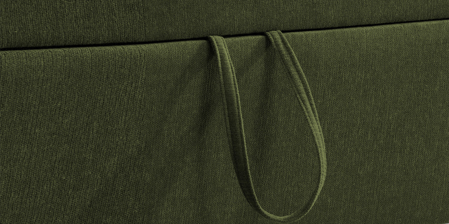 Kara Fabric 3 Seater Pull Out Sofa Cum Bed In Olive Green Colour - Febonic Living