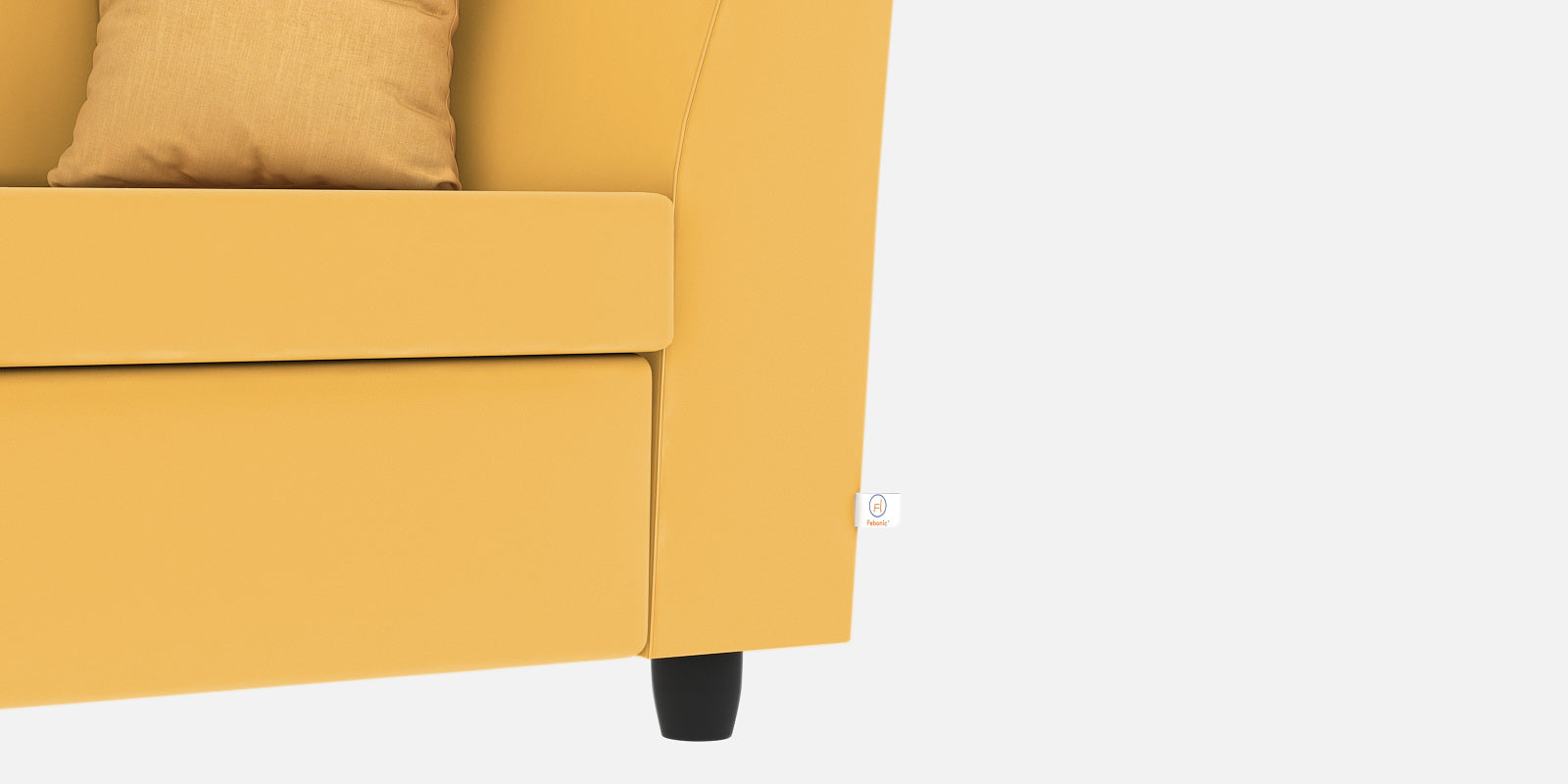 Nestin Velvet 3 Seater Sofa in Turmeric Yellow Colour