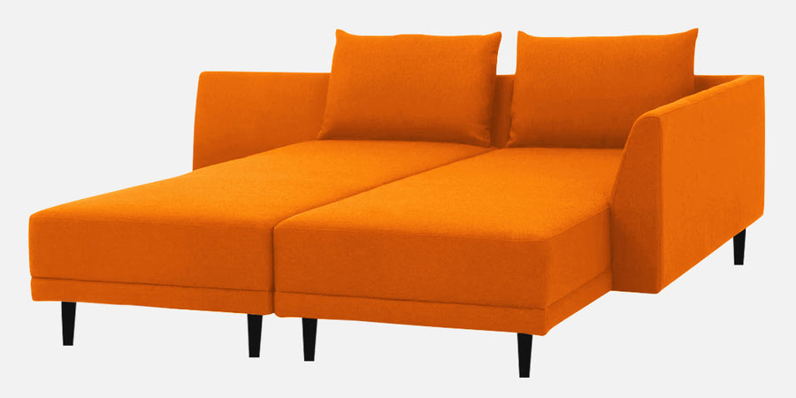 Ira Fabric Lhs 6 Seater Convertible Sofa Cum Bed In Vivid Orange Colour - Febonic Living