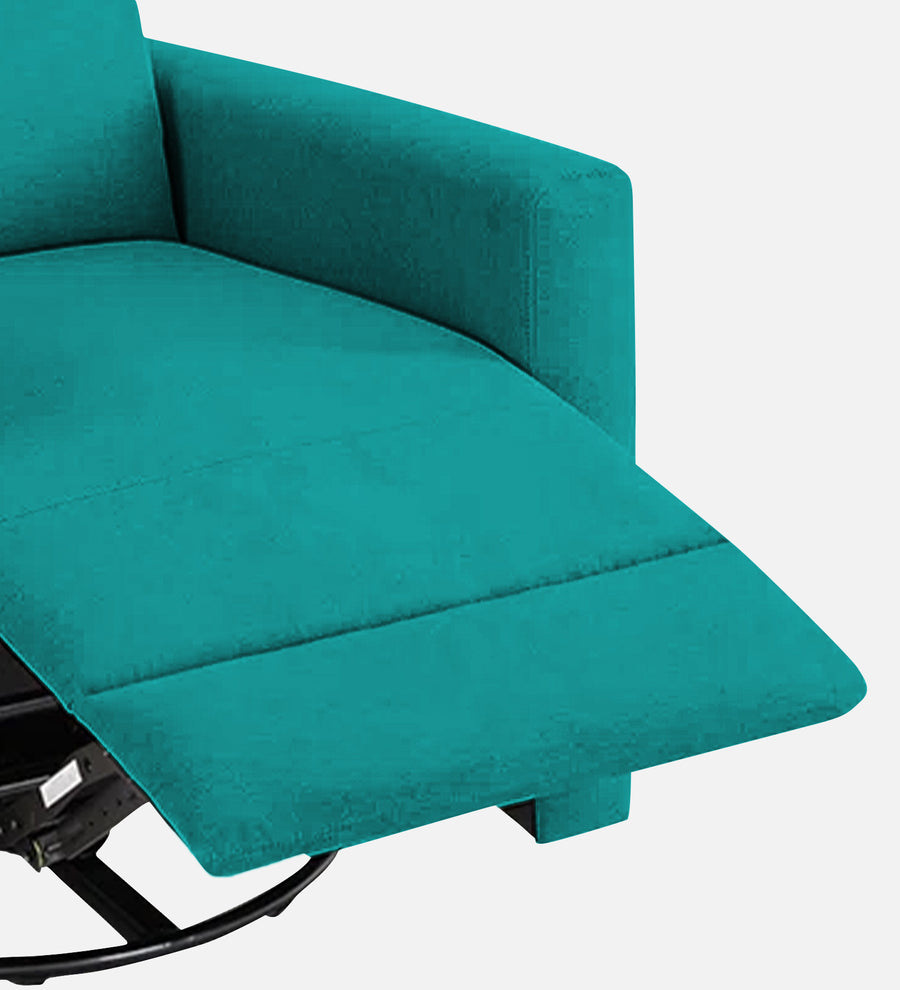 Zura Fabric 1 Seater Rotating Motorized Recliner In Sea Green Colour - Febonic Living