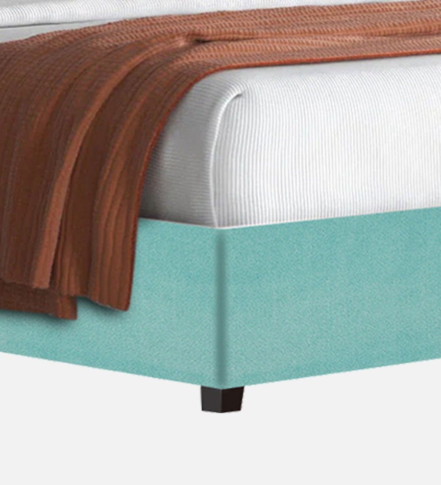 Caliya Velvet Upholstered Queen Size Bed In Barmunda Aqua Colour - Febonic Living