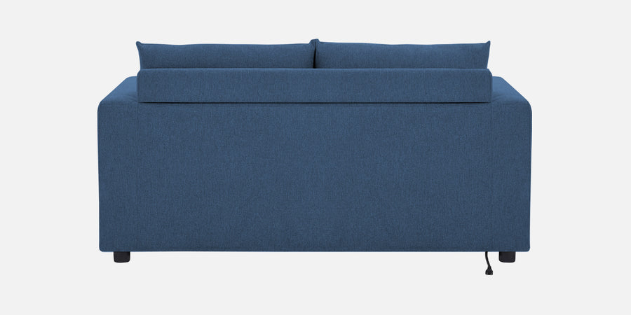 Roman Fabric 3 Seater Foldable Sofa Cum Bed In Light Blue Colour With Usb Port - Febonic Living