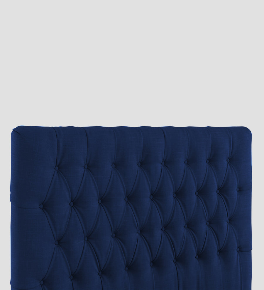 Isko Fabric Upholstered King Size Bed In Royal Blue Colour With Box Storage - Febonic Living
