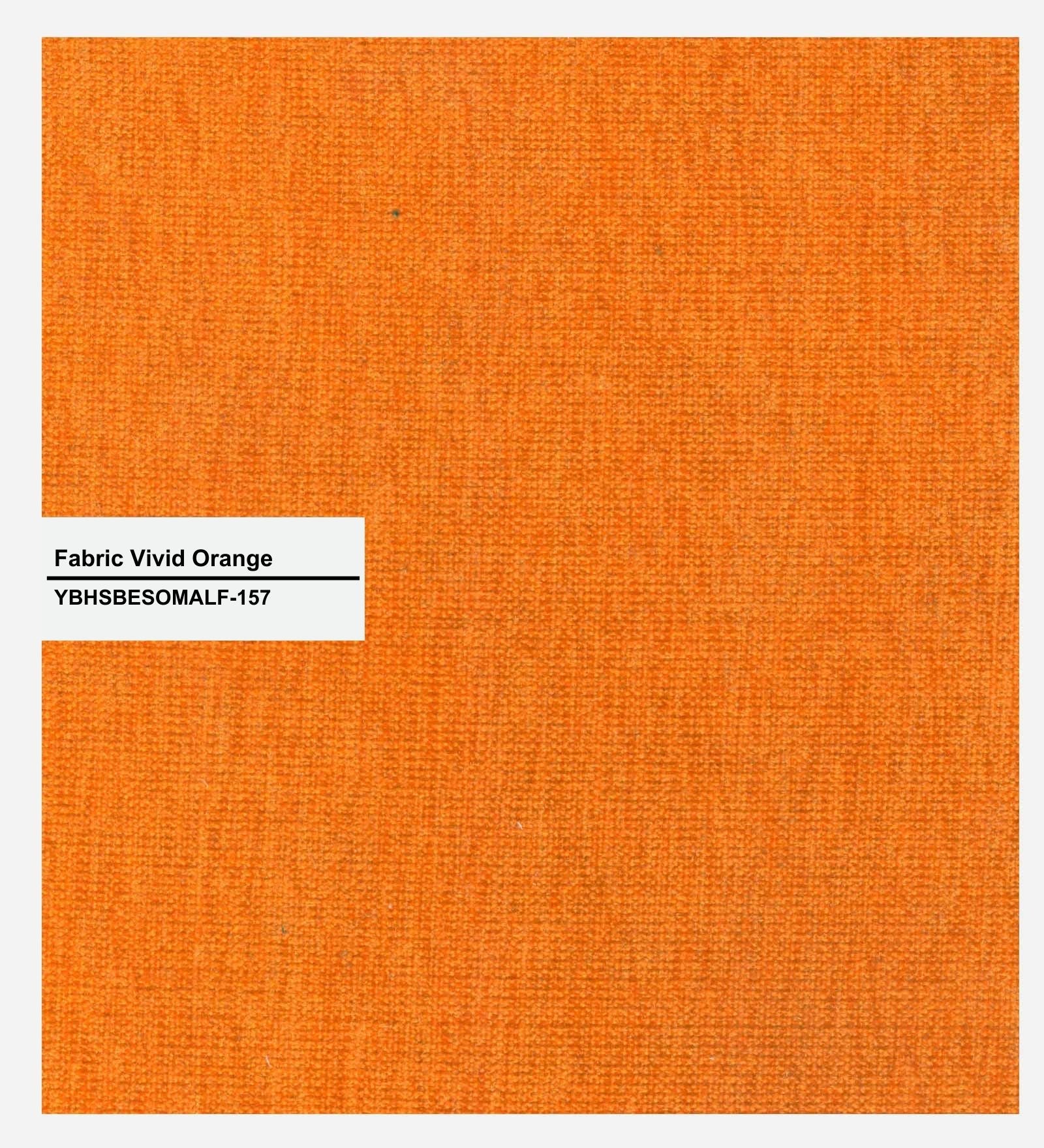 Catla Fabric Queen Size Bed In Vivid Orange Colour