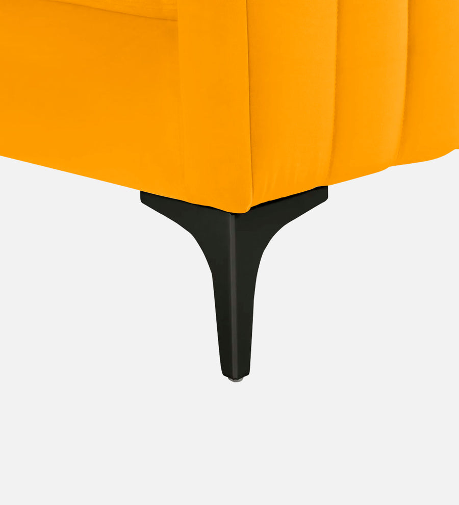 Haru Velvet 1 Seater Sofa In Saffron Yellow Colour - Febonic Living