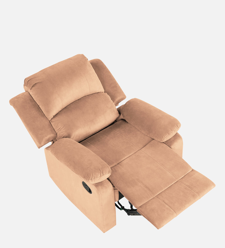 Henry Fabric 1 Seater Motorized Recliner In Cosmic Beige Colour - Febonic Living
