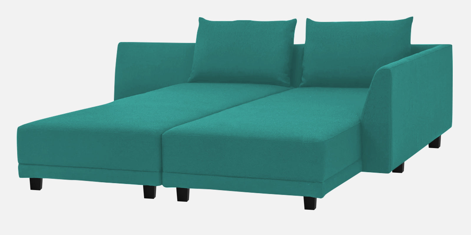 Ira Fabric LHS 6 Seater Sofa Cum Bed In Sea Green Colour