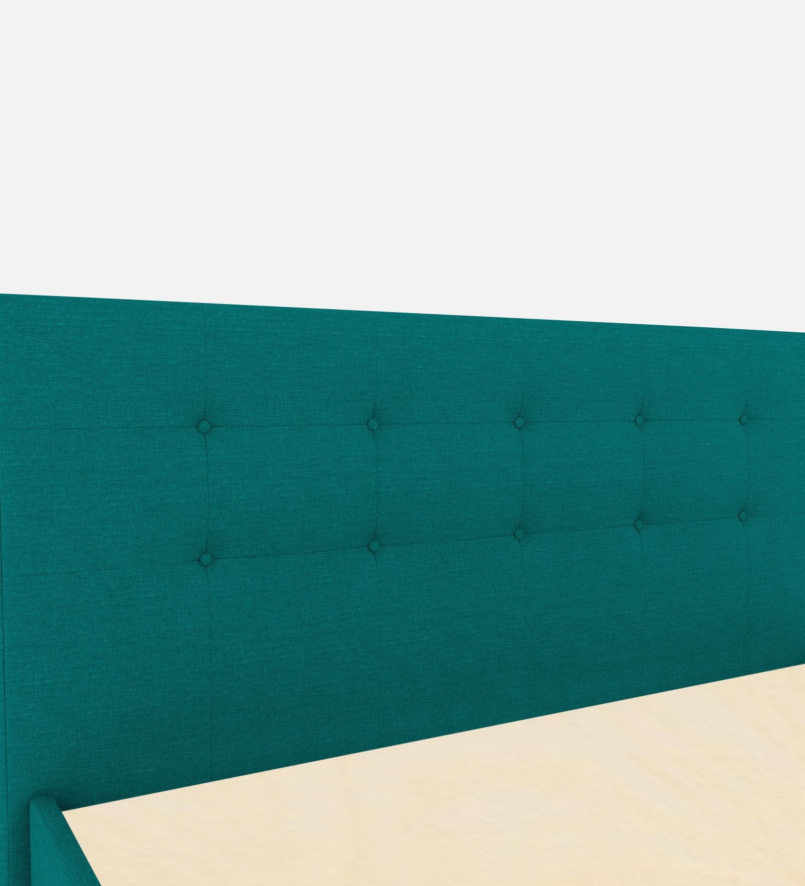 Lido Fabric Queen Size Bed In Sea Green Colour With Storage