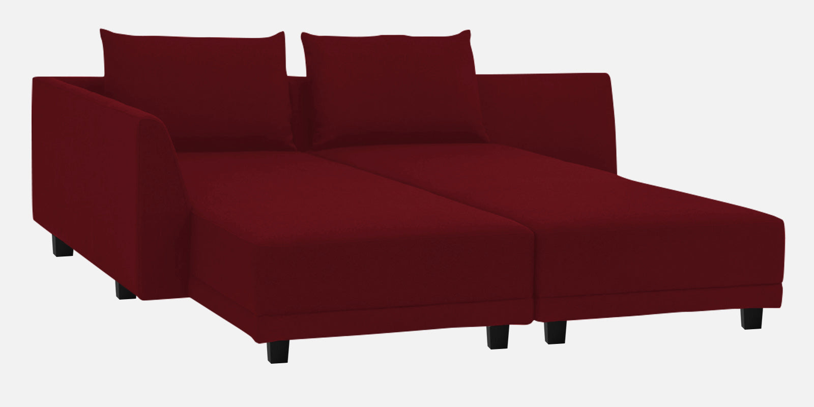 Ira Fabric RHS 6 Seater Sofa Cum Bed In Ruby Red Colour