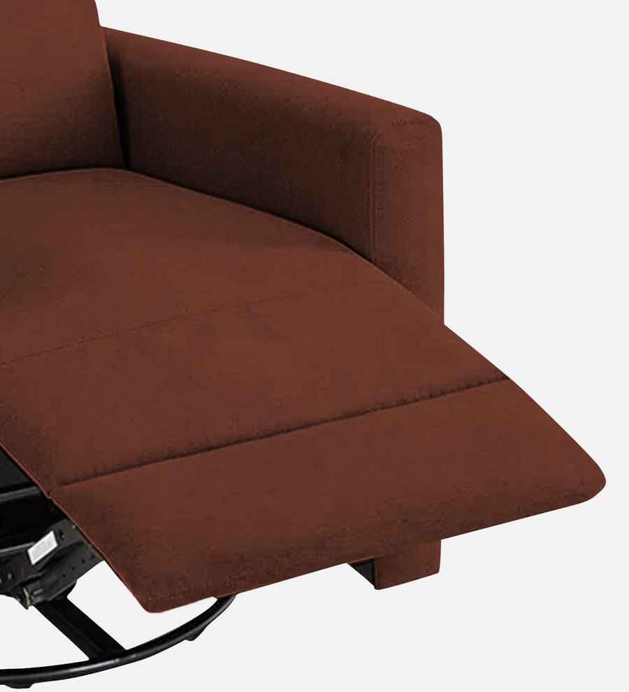Zura Fabric 1 Seater Rotating Motorized Recliner In Coffee Brown Colour - Febonic Living