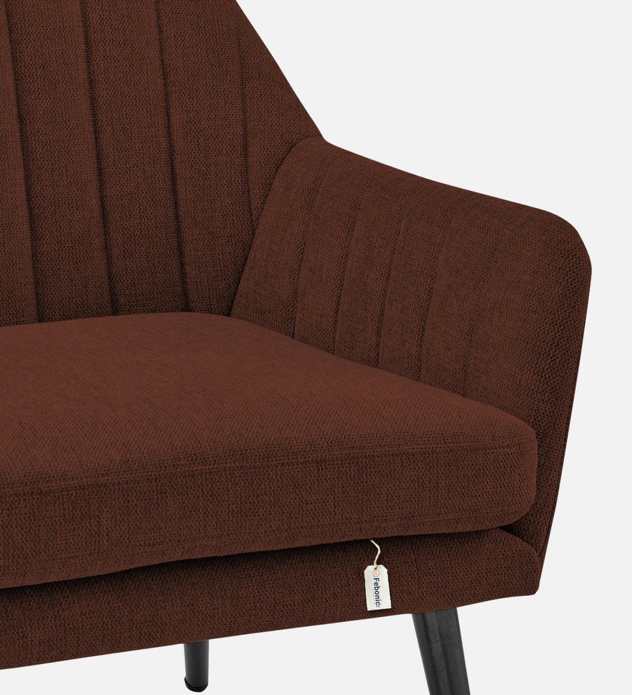 Bella Fabric Arm Chair In Coffee Brown Colour - Febonic Living