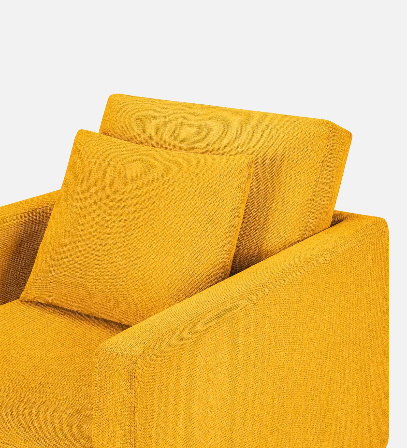 Kera Fabric 1 Seater Sofa in Bold Yellow Colour