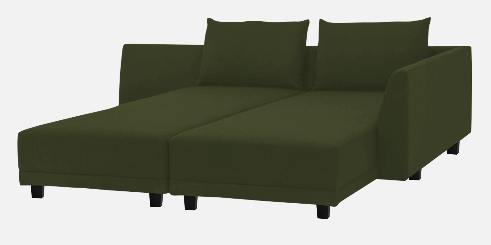 Ira Fabric LHS 6 Seater Sofa Cum Bed In Olive Green Colour