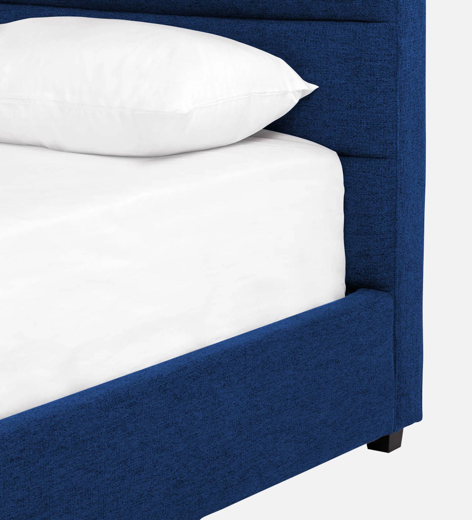 Pollen Fabric Queen Size Bed In Royal Blue Colour