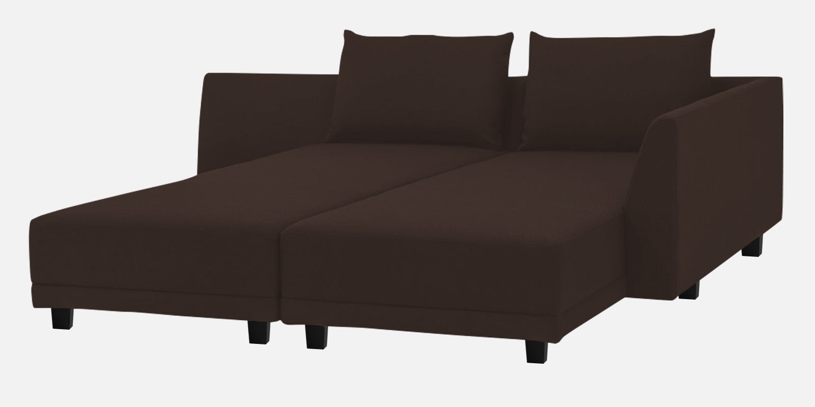 Ira Fabric LHS 6 Seater Sofa Cum Bed In Coffee Brown Colour