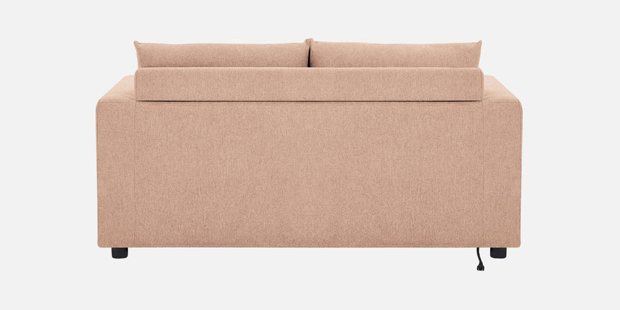 Roman Fabric 3 Seater Foldable Sofa Cum Bed In Cosmic Beige Colour With Usb Port - Febonic Living